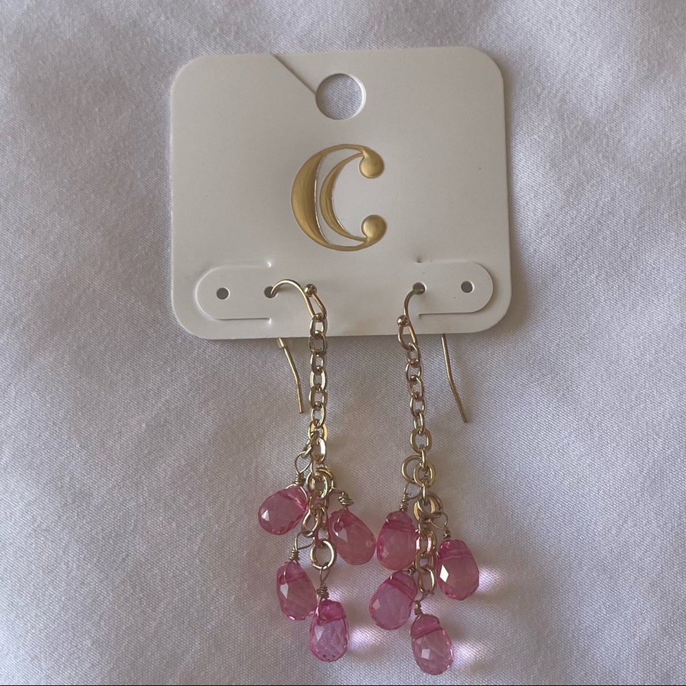 EARRINGS - Pink and gold Charming Charlie earrings